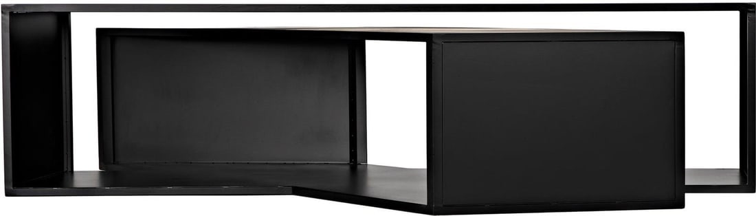 Noir Keweco Matte Black Industrial Steel Coffee Table 19H 73W 58D: Noir Keweco Matte Black Industrial Steel Coffee Table 19H 73W 58D This Modern Steel Coffee Table combines contemporary design with rustic charm, making it a stunning centerpiece for any living space. 