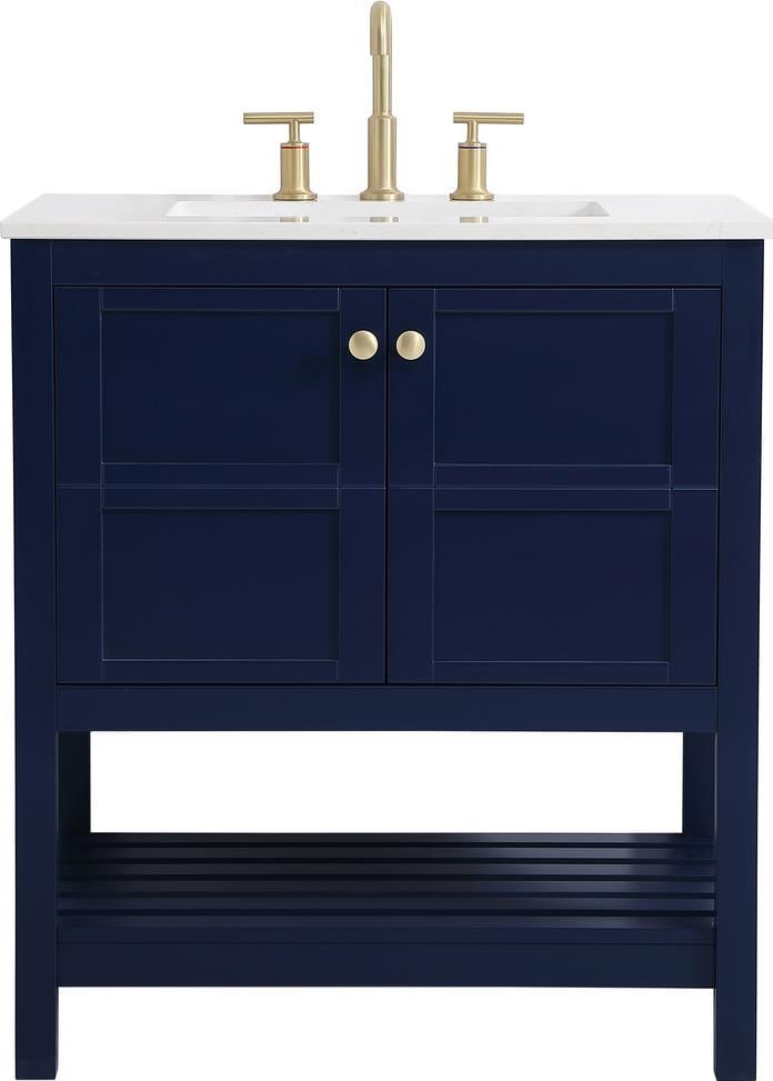 Elegant Lighting Blue Gold Vanity with Ample Storage (1 of 1)