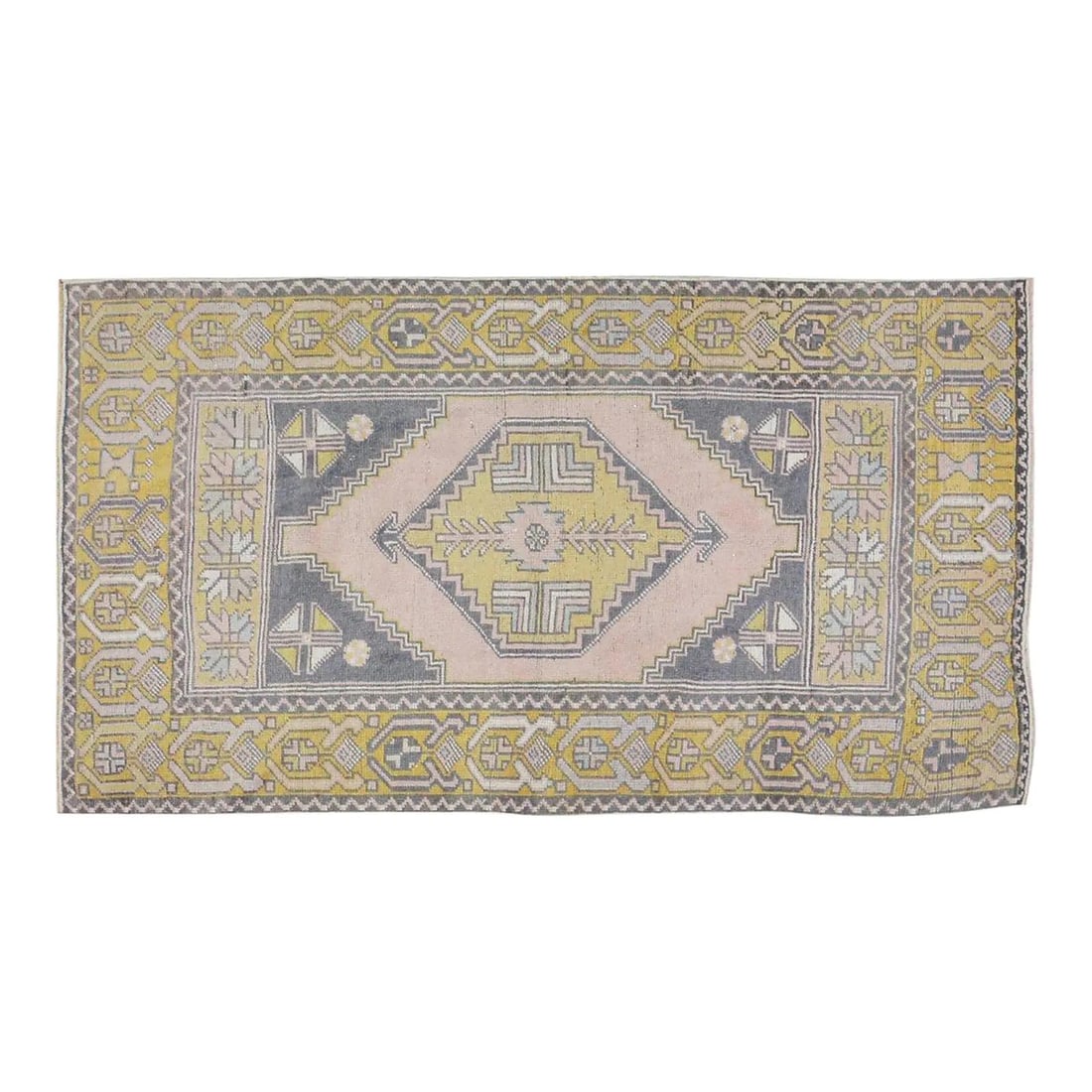 3'2" x 5'6" Anatolian Wool Area Rug Hand Knotted Vintage Turkish: 3'2" x 5'6" Anatolian Wool Area Rug Hand Knotted Vintage Turkish This vintage Turkish Anatolian hand-knotted wool rug is crafted using traditional rug-making techniques, blending timeless artistry wit