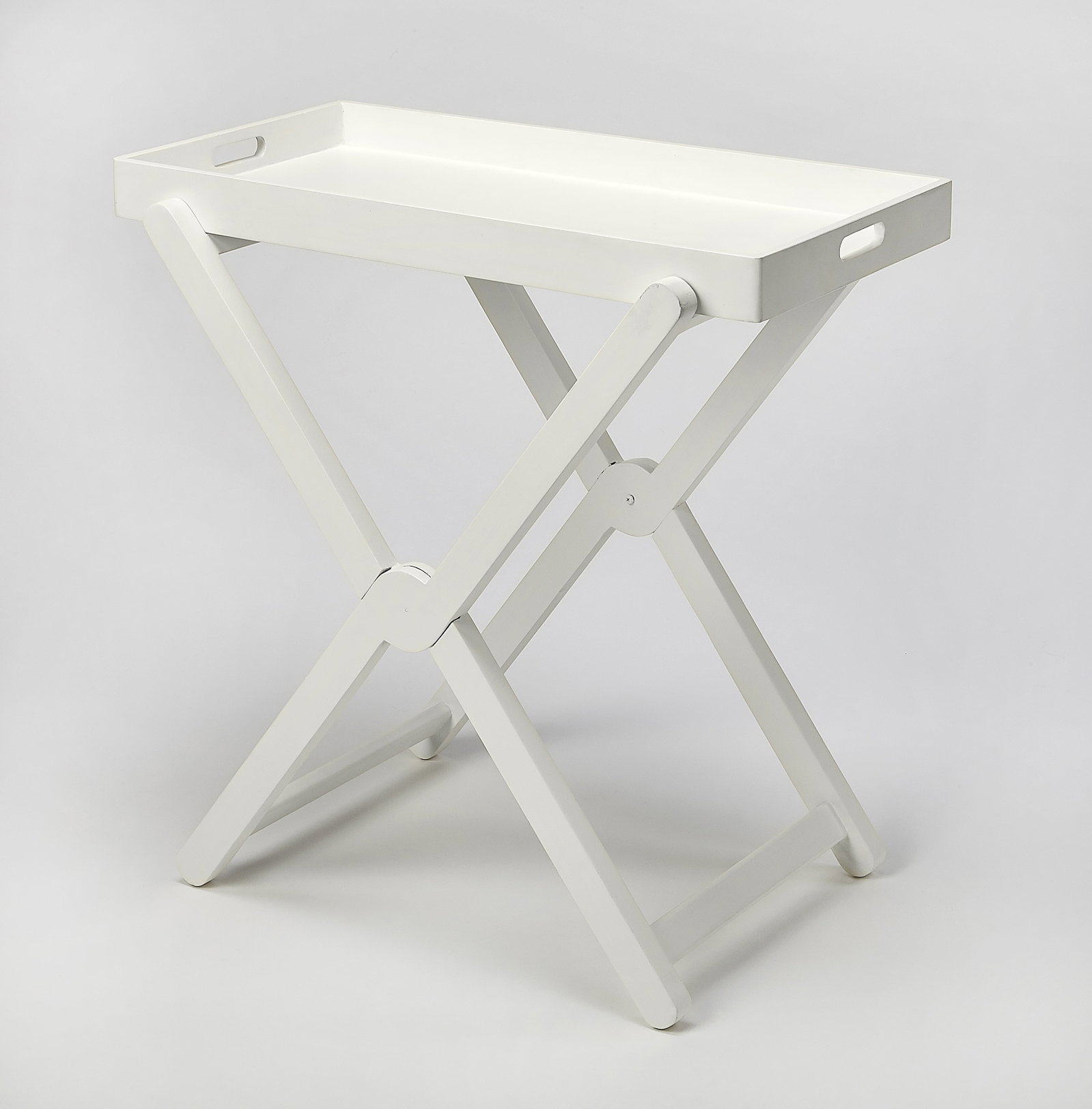 Butler Edna White Mango Wood Tray Table 28H 27.5W 16D (1 of 3)