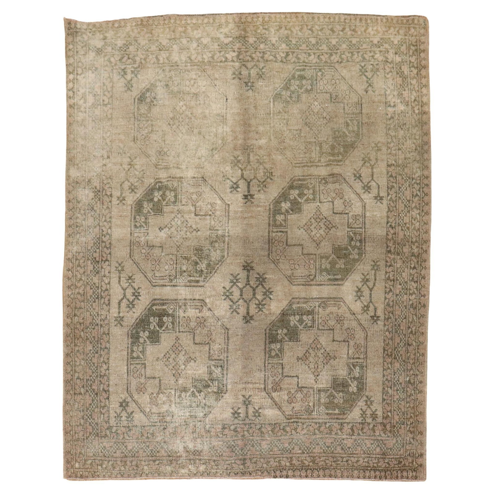 Zabihi Collection Early 20th Century Tribal Ersari Rug 61 x 75: Zabihi Collection Early 20th Century Tribal Ersari Rug 61 x 75 This exquisite Zabihi Collection Antique Tribal Square Ersari Rug showcases a striking tribal all-over design, perfect for adding charact