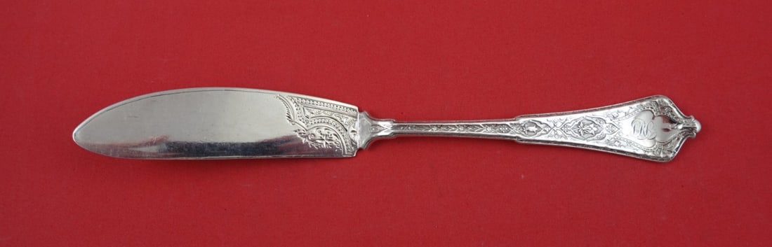 Large Brite-Cut Master Butter Knife Persian Pattern Sterling Silver 8 1/8 Inch: Large Brite-Cut Master Butter Knife Persian Pattern Sterling Silver 8 1/8 Inch This Persian pattern master butter knife by Tiffany & Co. features a flat handle and a large, brite-cut design. Crafted f