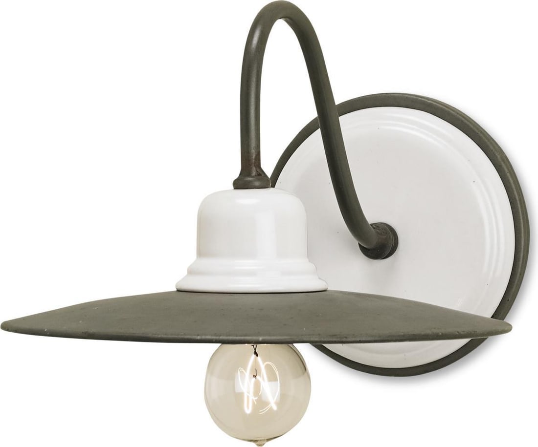 Currey Eastleigh Wall Sconce Rustic Ceramic Wrought Iron Hiroshi Gray Finish (1 of 2)
