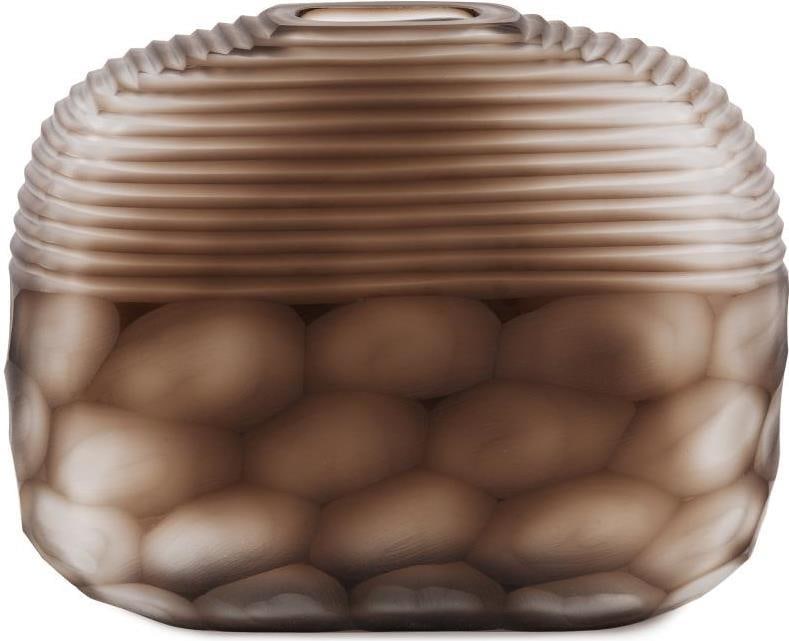 Howard Elliott Bruni Frosted Chocolate Glass Vase 8.5H 11W 3.5D (1 of 8)