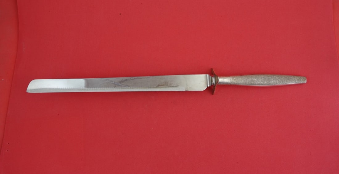 Roast Carving Knife Florentine Sterling Silver Hollow Handle by Kirk 14 3/8 Inch (1 of 3)