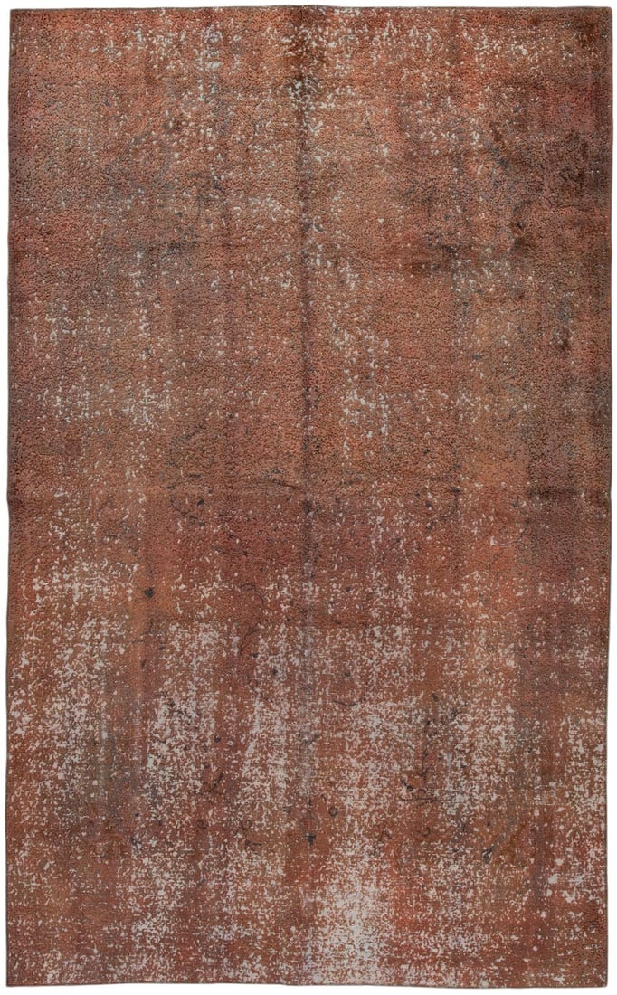 Vintage Hand-Knotted Overdyed Wool Rug 6'8 x 11'0 Brown: Vintage Hand-Knotted Overdyed Wool Rug 6'8 x 11'0 Brown This vintage hand-knotted overdyed rug features a stunning all-over motif, showcasing intricate detailing and a captivating design that enhances