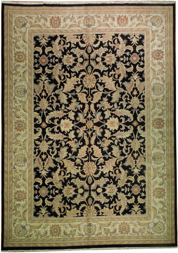 10' x 14' Handcrafted Black Vegetable Dyed Wool Area Rug (1 of 11)