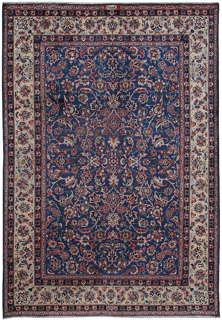 Signed Persian Handmade Rug 8.3 x 11.6 Blue: Signed Persian Handmade Rug 8.3 x 11.6 Blue Free continental US Shipping Discover the elegance of this authentic Persian handmade rug, measuring 8.3 x 11.6 ft. This stunning piece features a rich blue