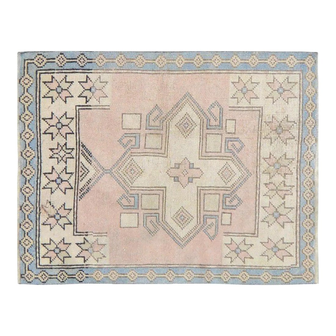 Anatolian Wool Area Rug Hand Knotted 2'6" x 3'1" Vintage Turkish (1 of 4)