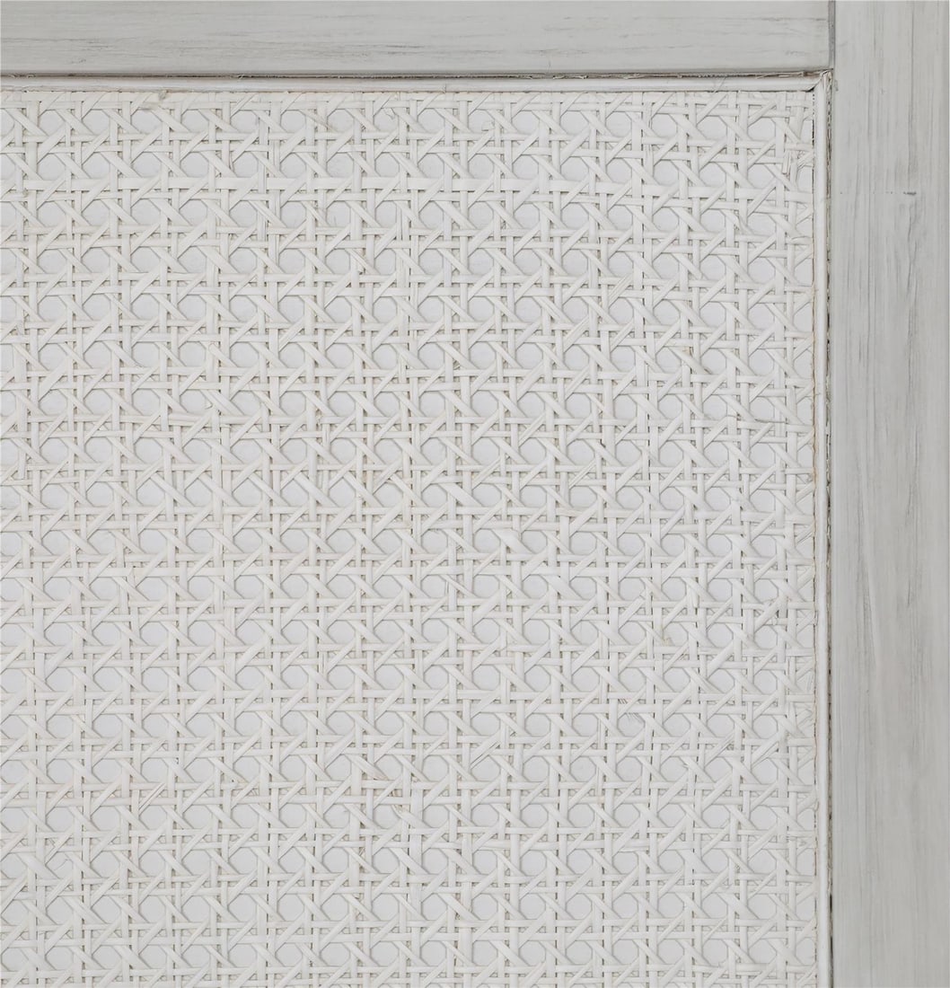 Geraldine Bed Whitewash Acacia Wood Cane 52H 79W 85D (1 of 8)