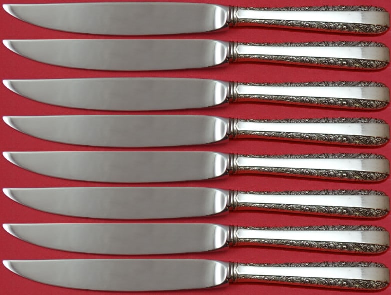 Towle Candlelight Sterling Silver 8pc Steak Knife Set Not Serrated (1 of 3)