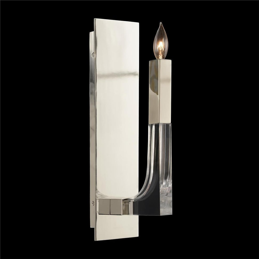 John-Richard Polished Nickel 1-Light Wall Sconce 18H UL-Listed (1 of 1)