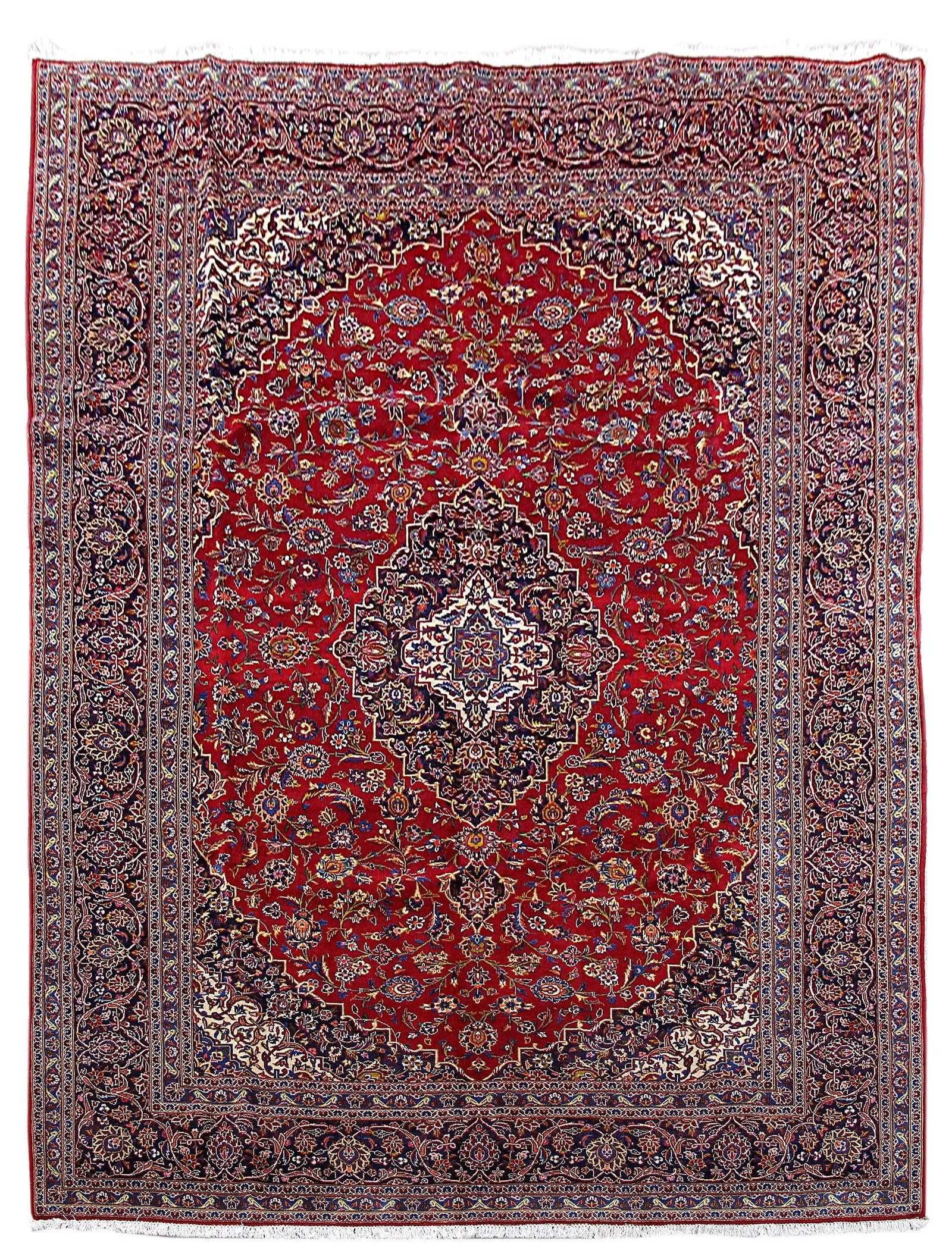 Elegant Handcrafted Red Persian Kashan Rug 9'10 x 13'2 Artisan Design (1 of 6)