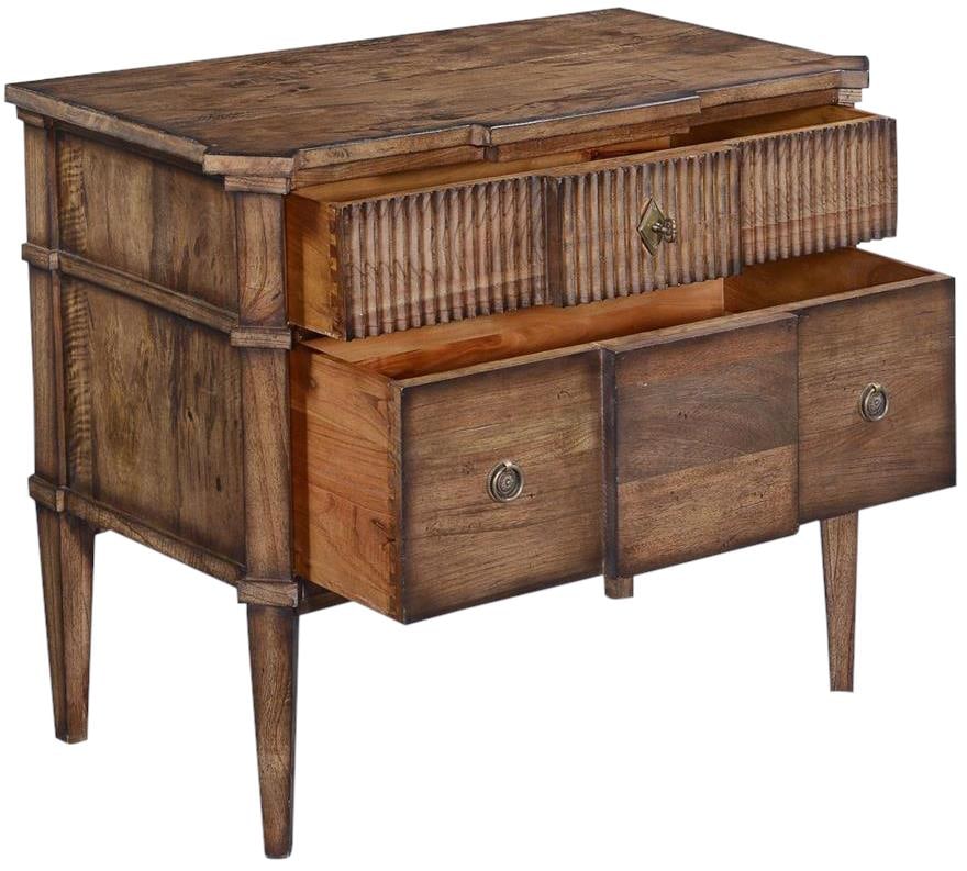 St. Denis Nightstand Rustic Pecan Solid Wood - 5