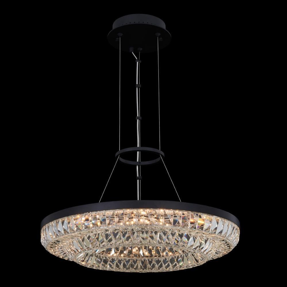 Kalco Zaga Matte Black Ring Pendant 32x32 Dimmable LED Light: Kalco Zaga Matte Black Ring Pendant 32x32 Dimmable LED Light Enhance your home with the Chic Zaga Black Ring Pendant, a stunning light fixture that combines elegance with modern functionality. Crafted