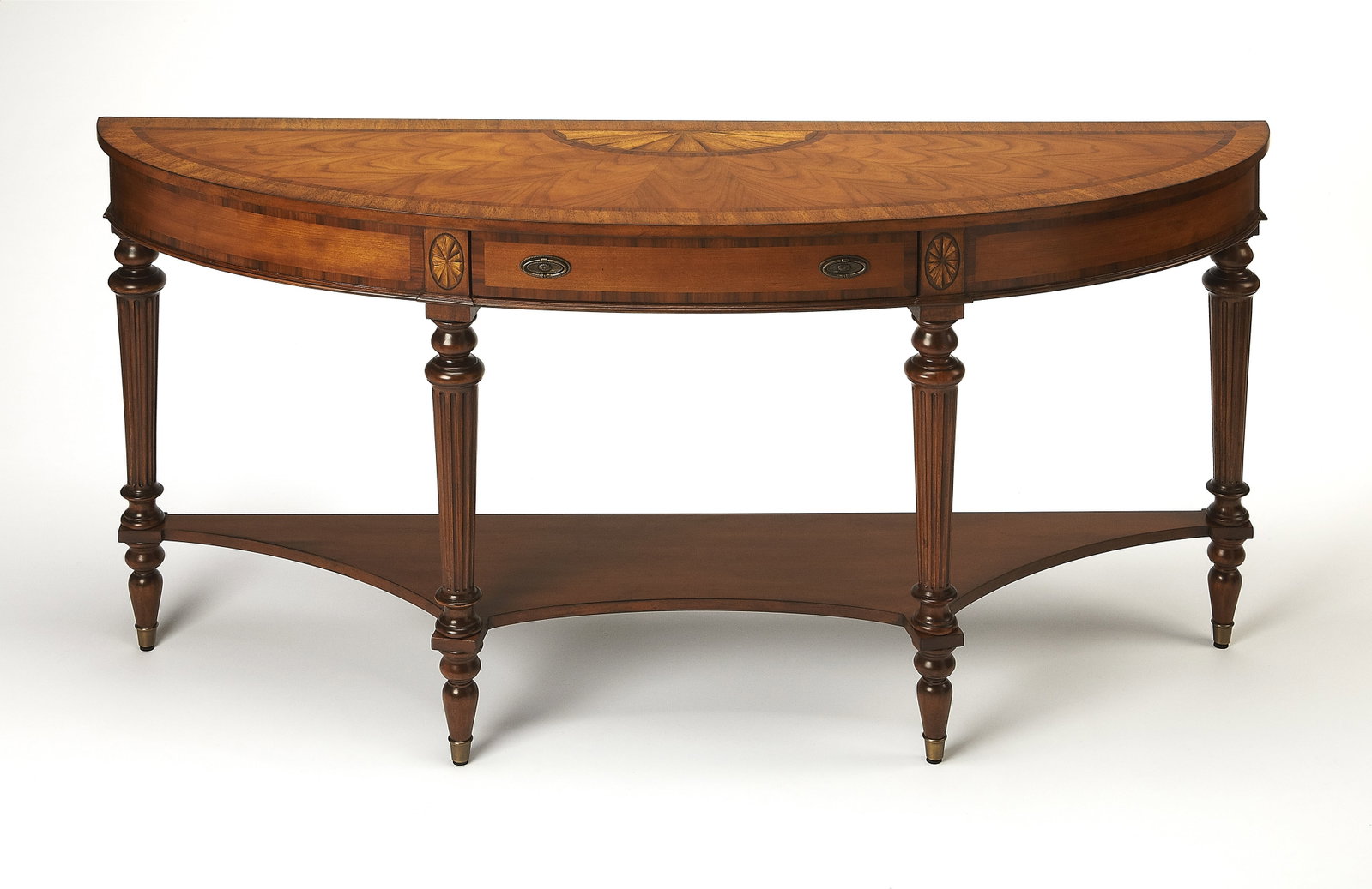 Butler Latham Console Table Aluminum Rosewood Medium Brown Finish: Butler Latham Console Table Aluminum Rosewood Medium Brown Finish This Butler Latham Connoisseur's Console Table combines an antique or vintage style with modern craftsmanship. It features a formal de