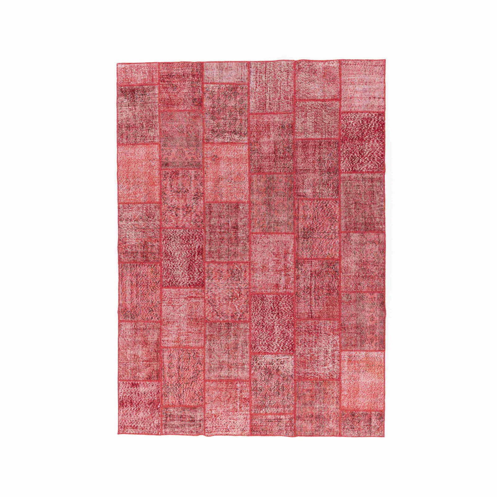 Authentic Handmade Patchwork Wool Carpet 98.4 x 137.8 Inch: Authentic Handmade Patchwork Wool Carpet 98.4 x 137.8 Inch Discover the beauty of this authentic handmade patchwork carpet, crafted from high-quality wool on wool. This exquisite piece showcases a uni
