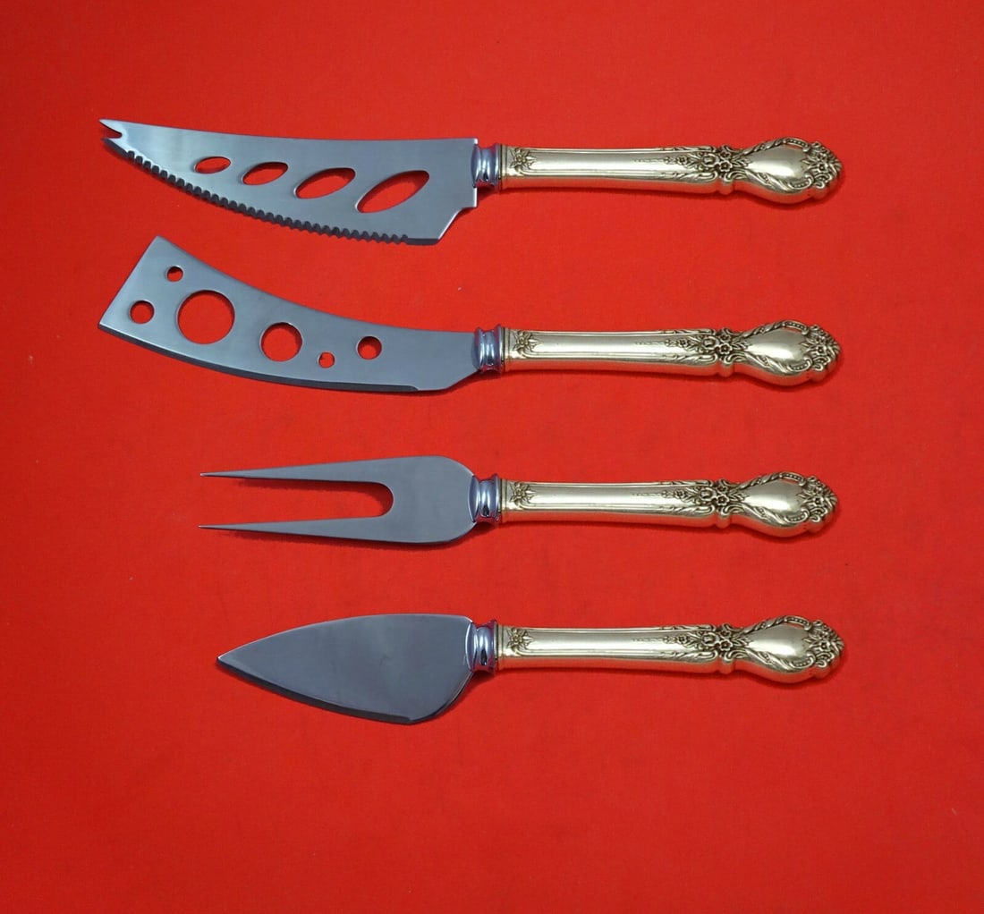 International Sterling Silver Brocade 4-Piece Deluxe Charcuterie Set (1 of 6)