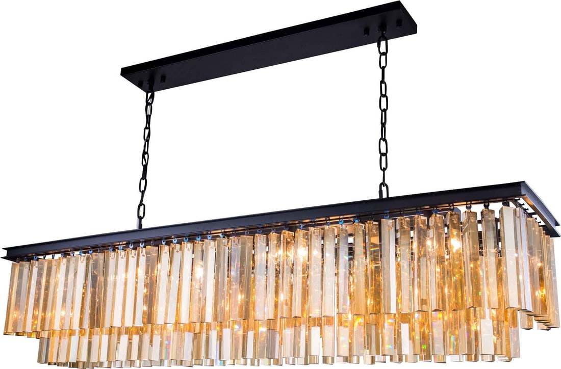 Sydney Collection Pendant Lamp with Mocha Brown Crystal Glam by Elegant Lighting: Sydney Collection Pendant Lamp with Mocha Brown Crystal Glam by Elegant Lighting This un-used pendant lamp from the Sydney collection features a mocha brown finish complemented by golden teak smoky