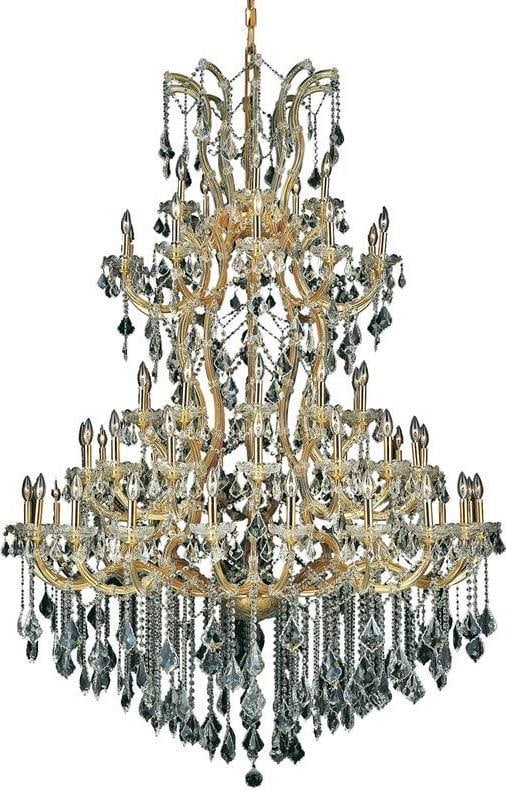 Elegant Lighting Maria Theresa Gold Crystal Bowl Chandelier 72H 54W 54D UL-Listed: Elegant Lighting Maria Theresa Gold Crystal Bowl Chandelier 72H 54W 54D UL-Listed Elevate your space with the Luxurious Maria Theresa Gold Crystal Chandelier, designed in an antique or vintage style. 