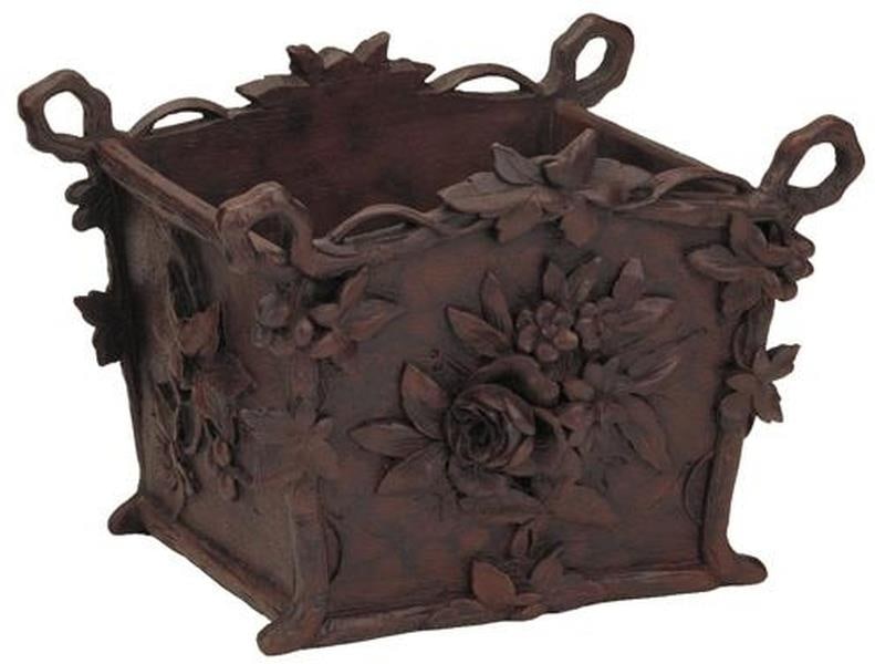 Lodge Style Floral Resin Planter 9 x 7 Inch: Lodge Style Floral Resin Planter 9 x 7 Inch This item is made at time of order. Please allow 42 to 70 days for production. Enhance your home decor with this exquisite lodge-style floral planter, ideal