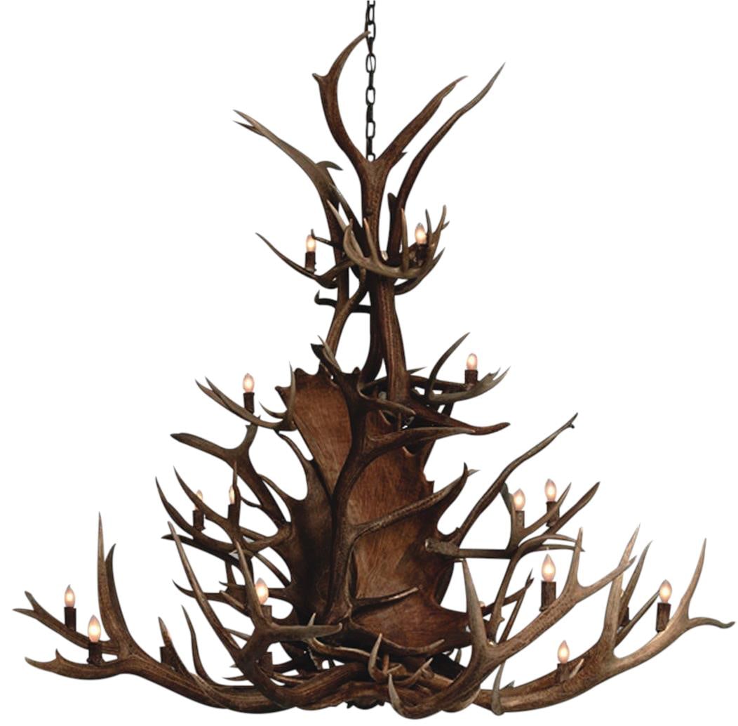 Customizable 24-Light Genuine Antler Chandelier USA Made Lodge Style (1 of 2)