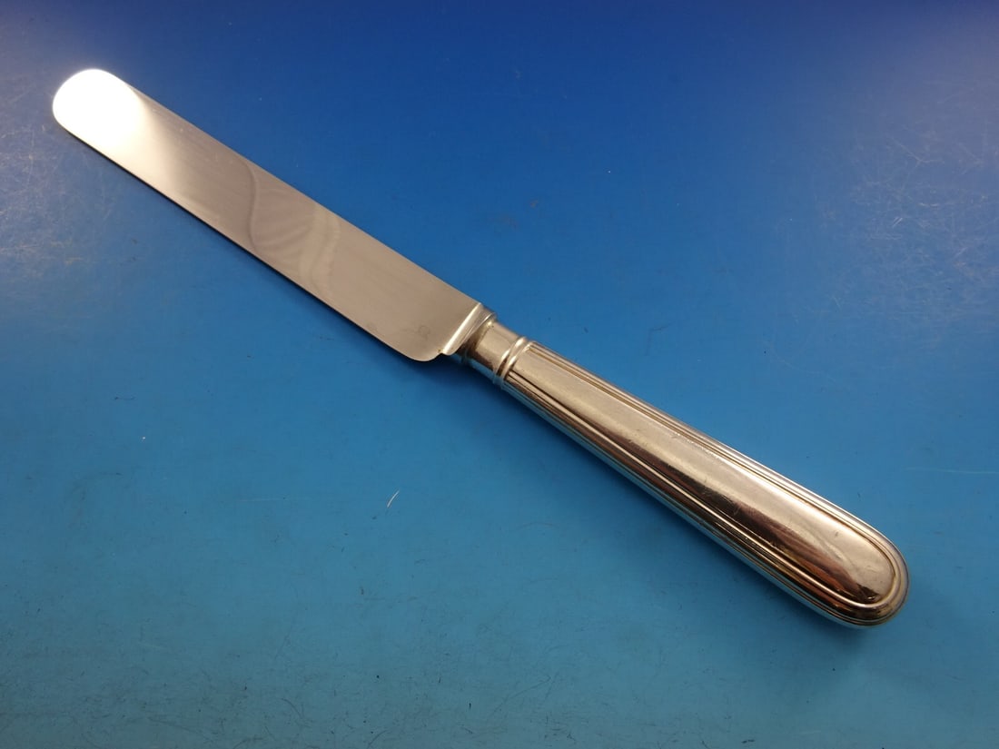 James Robinson Fiddle Thread Sterling Silver Dinner Knife 10 3/8 inch: James Robinson Fiddle Thread Sterling Silver Dinner Knife 10 3/8 inch This exquisite dinner knife features a classic Fiddle Thread pattern by renowned maker James Robinson. Crafted from high-quality s