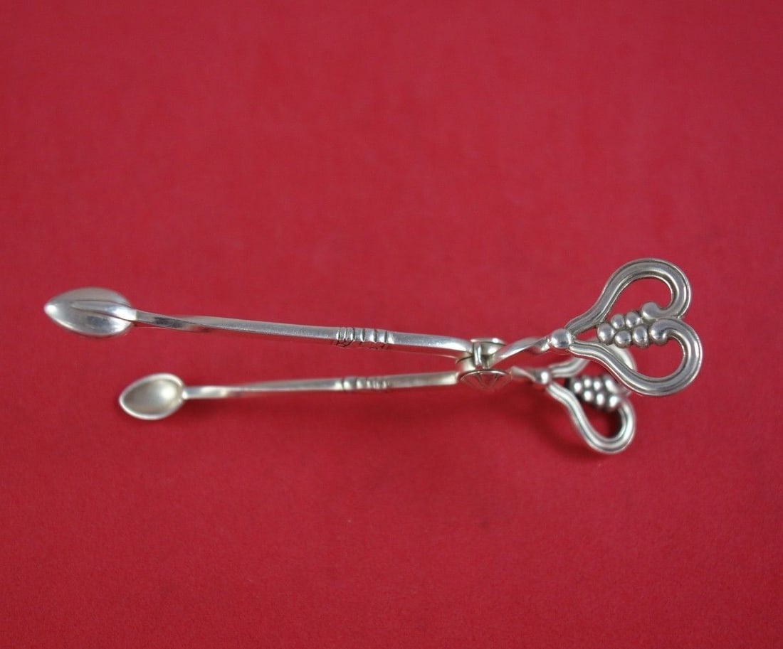 Georg Jensen Ornamental #128 Sterling Silver Sugar Nips 4 3/4" (1 of 2)