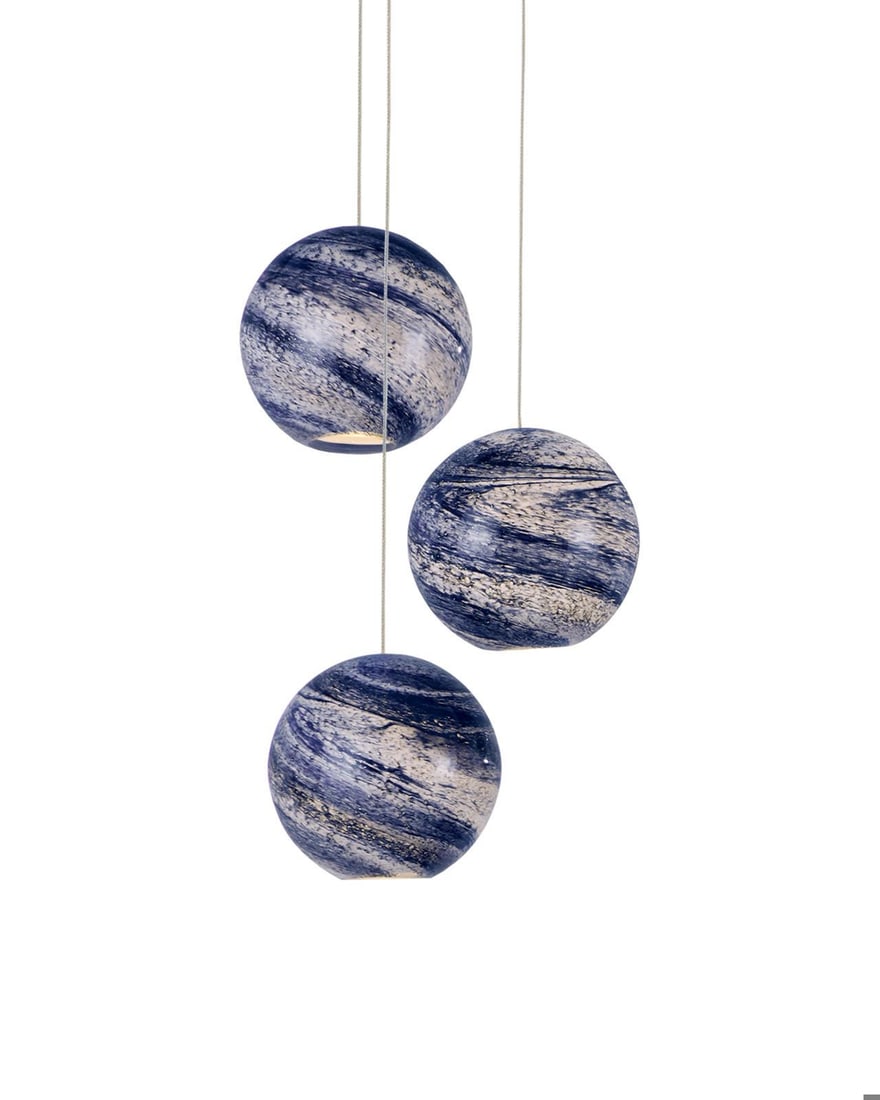 Currey & Co. Palatino 3-Light Pendant Light with Clear Silver Finish (1 of 4)