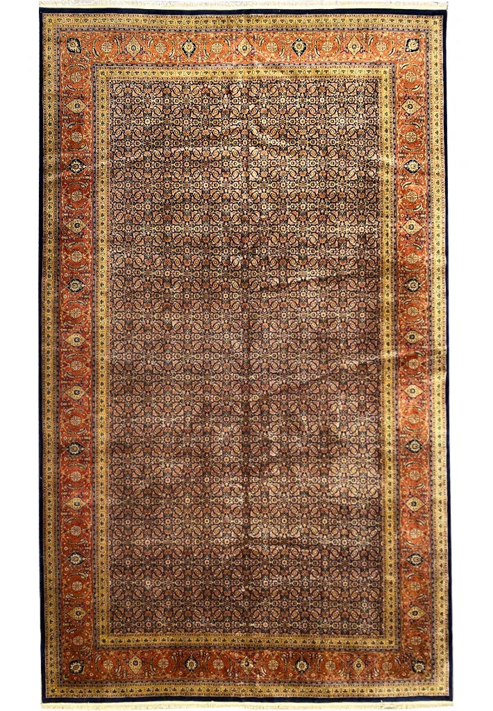 Handcrafted Multi-Color Persian Tabriz Rug 11'11 x 19'9 Wool Silk Blend: Handcrafted Multi-Color Persian Tabriz Rug 11'11 x 19'9 Wool Silk Blend Free continental US Shipping Enhance your living space with this stunning Multi-Color Fine Quality Persian Tabriz Rug, expertly 