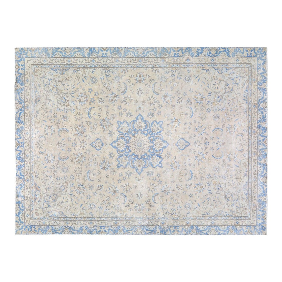 Handcrafted Wool Area Rug 8'x10'10" Tan Traditional Design: Handcrafted Wool Area Rug 8'x10'10" Tan Traditional Design This vintage hand-knotted wool rug is crafted using traditional techniques, offering a blend of timeless artistry and modern design sensibili