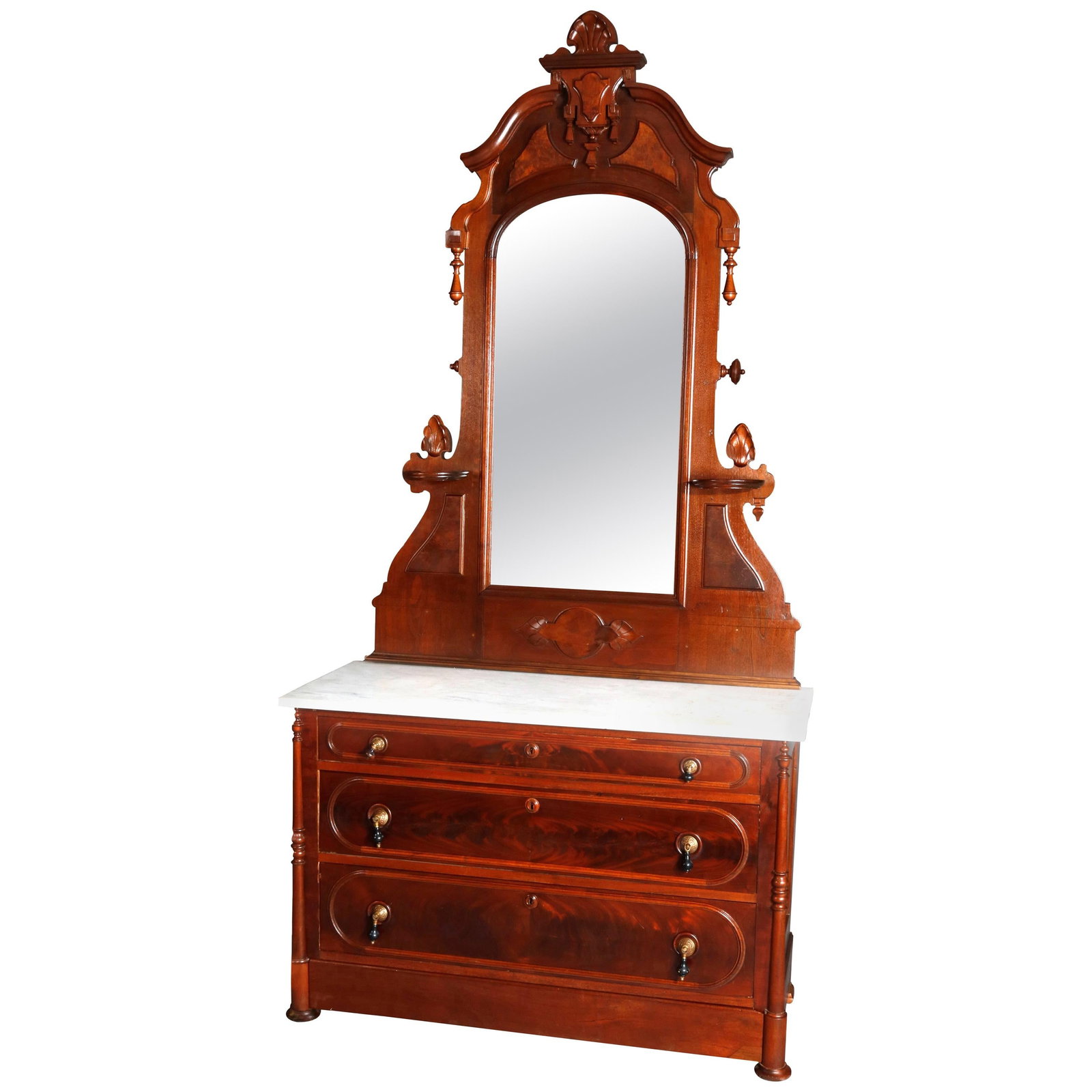 Antique Victorian Renaissance Revival Dresser with Marble Top 1880 (1 of 14)