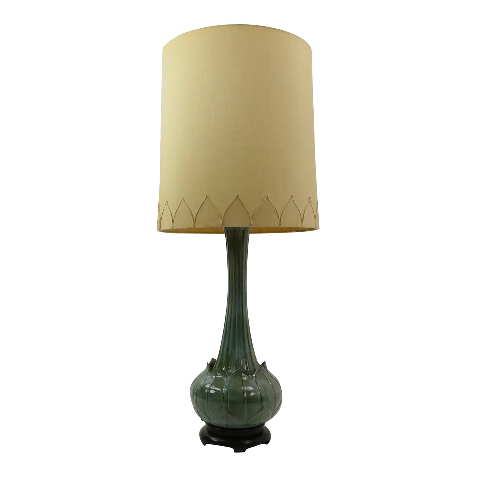 Elegant Asian Style Lotus Form Ceramic Table Lamp 44 Inches (1 of 10)