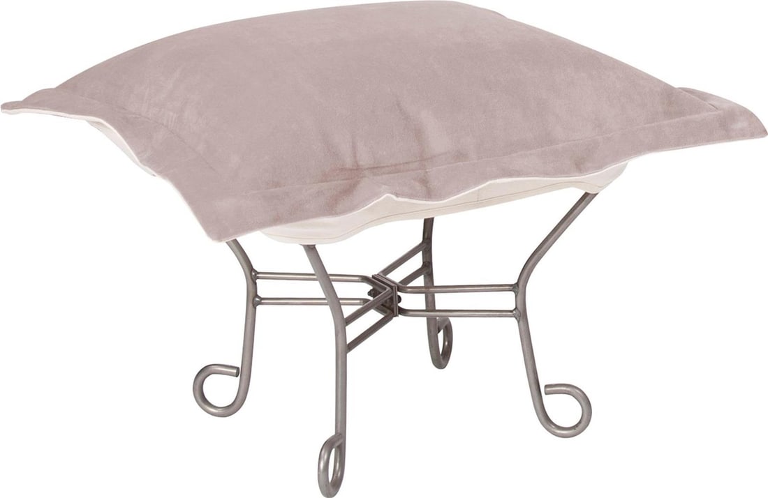 Howard Elliott Bella Puff Ottoman Ash Gray Transitional Style (1 of 1)