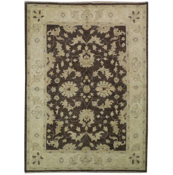 5 x 6.8 Handmade Chobi Peshawar Rug Chocolate Brown (1 of 6)