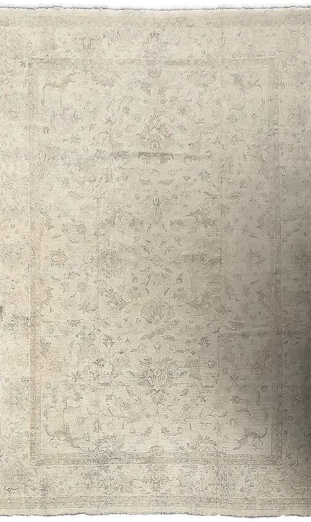 Chobi Peshawar Zigler Rug 13.7x19.2 Handcrafted Wool Ivory Sage (1 of 9)