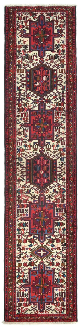 Vintage Hand-Knotted Tribal Geometric Wool Runner Rug 2'2 x 9'3: Vintage Hand-Knotted Tribal Geometric Wool Runner Rug 2'2 x 9'3 Enhance your space with this exquisite Hand-Knotted Tribal Geometric Wool Oriental Runner Rug. Measuring 2'2" x 9'3", this vintage rug f