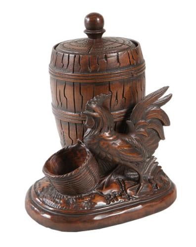 Hand-Cast Green Resin Rooster Decorative Box Lodge Style (1 of 1)