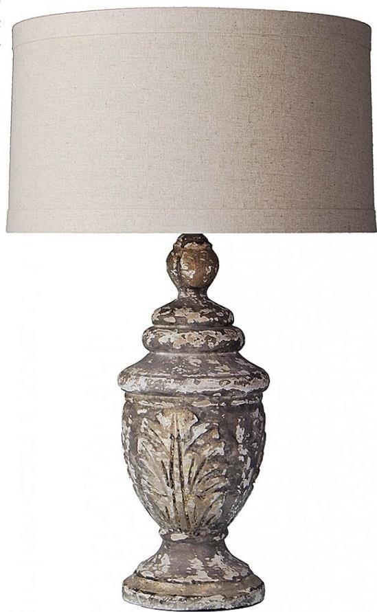 Provence Home Traditional Ivory Table Lamp 21.5" Hand-Carved Shade (1 of 1)