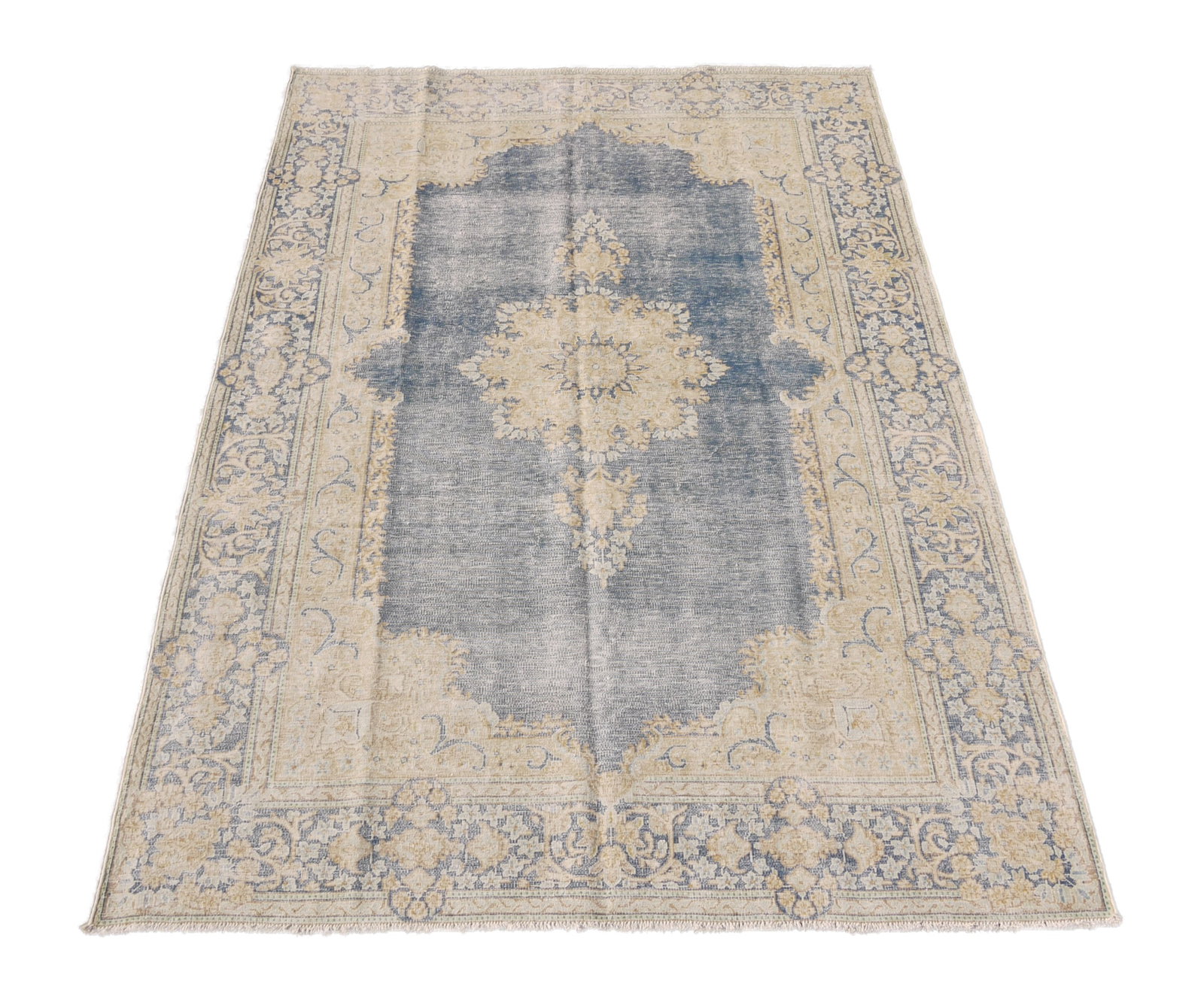 Luxurious Hand-Knotted 5.9 x 8.9 Blue Area Rug Iran Kerman Design: Luxurious Hand-Knotted 5.9 x 8.9 Blue Area Rug Iran Kerman Design Free continental US Shipping Enhance your home decor with this exquisite 5.9 x 8.9 Blue Rug, designed to infuse your space with luxury
