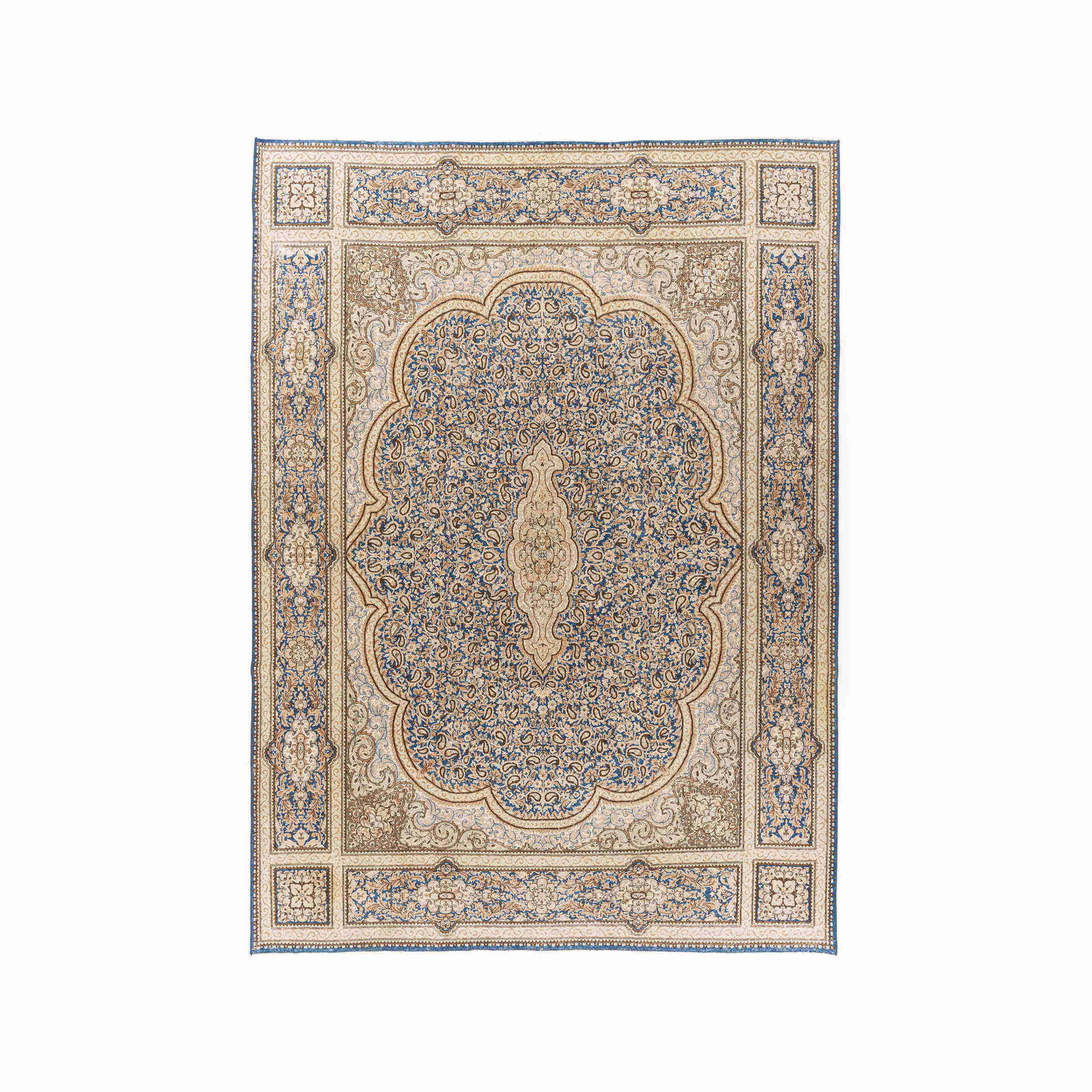 Authentic Vintage Handmade Wool on Cotton Carpet 107.1x148: Authentic Vintage Handmade Wool on Cotton Carpet 107.1x148 This authentic handmade vintage carpet features a unique blend of wool on cotton, showcasing the craftsmanship of traditional weaving techniq