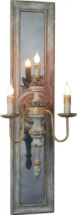 Provence Home Hand-Carved Gold Sconce with Mirror (1 of 1)