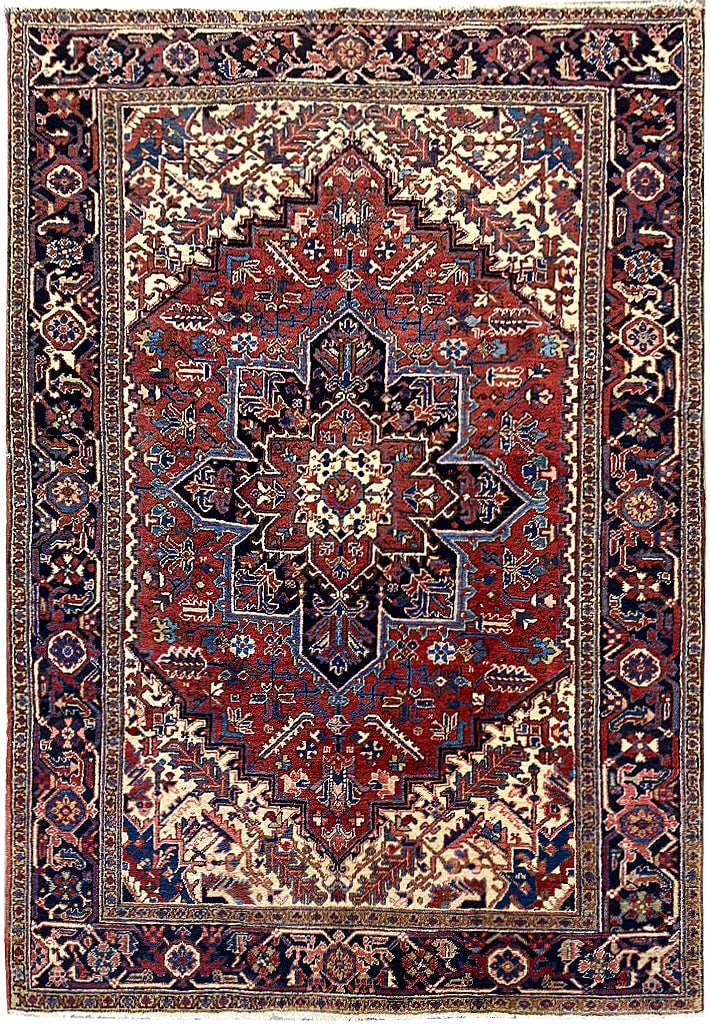 Persian Heriz Rug 6.4 x 9.3 Premium Quality: Persian Heriz Rug 6.4 x 9.3 Premium Quality Free continental US Shipping Enhance your living space with this exquisite 6.4 x 9.3 Persian Heriz rug. Known for its intricate geometric patterns and vibra