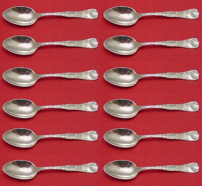 Tiffany & Co Wave Edge Sterling Silver Spoon Set 12 Pieces 7 Inch (1 of 4)