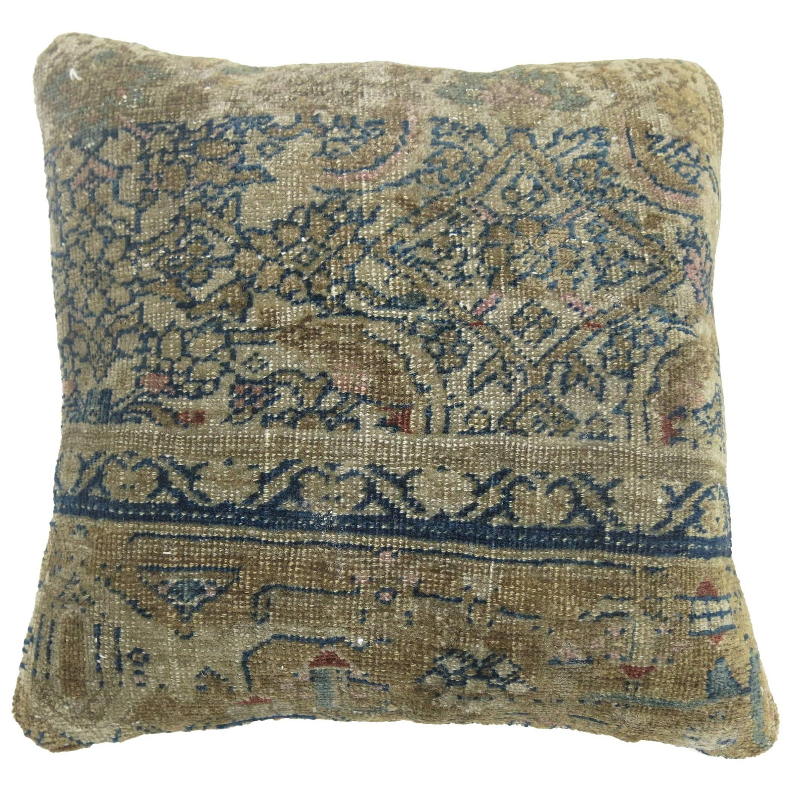 Malayer Persian Herati Rug Pillow 17 x 17 Cotton Wool (1 of 4)