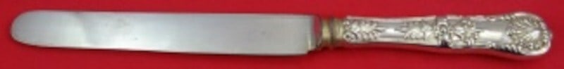 Tiffany & Co English King Sterling Silver Knife Blunt Blade 9 1/4": Tiffany & Co English King Sterling Silver Knife Blunt Blade 9 1/4" This exquisite knife from Tiffany & Co. features the classic English King pattern, crafted from high-quality sterling silver. It show