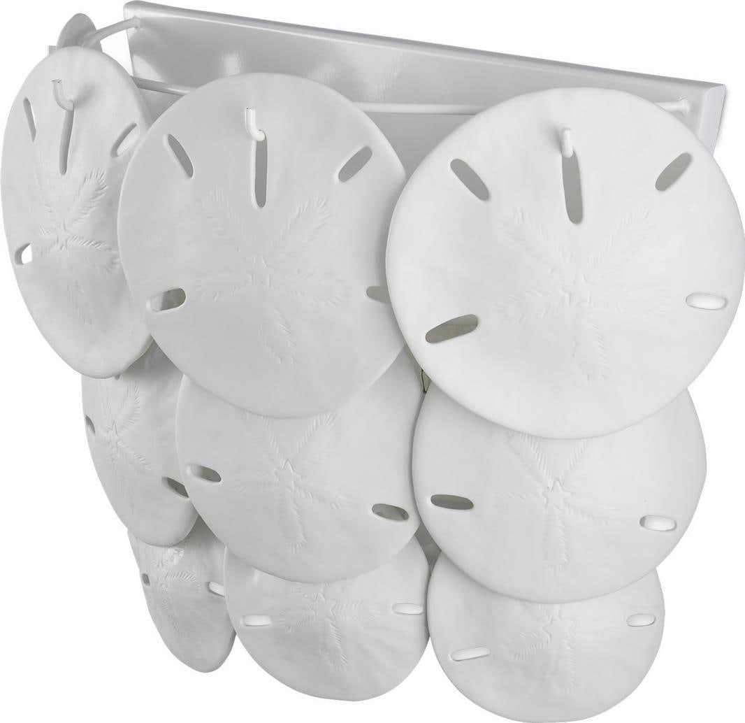Coastal Style Sugar White Bone China Sconce with Sand Dollars: Coastal Style Sugar White Bone China Sconce with Sand Dollars Illuminate your space with this elegant sugar white bone china sconce featuring delightful sand dollars, perfect for adding a coastal char