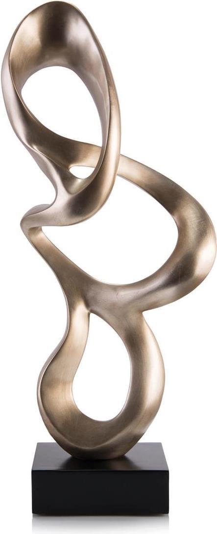 John-Richard Organic Modern Warm Silver Ripple Sculpture 37.5H 16W 8D (1 of 2)
