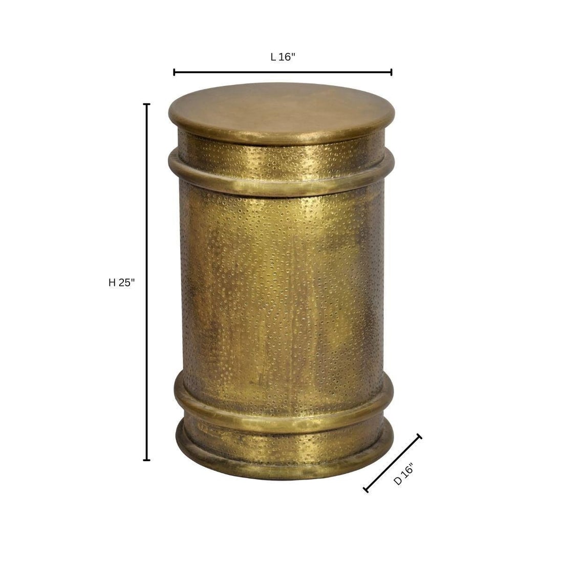 Cyan Gavel Collection Brass and Wood Accent Table 25H x 16W x 16L (1 of 5)
