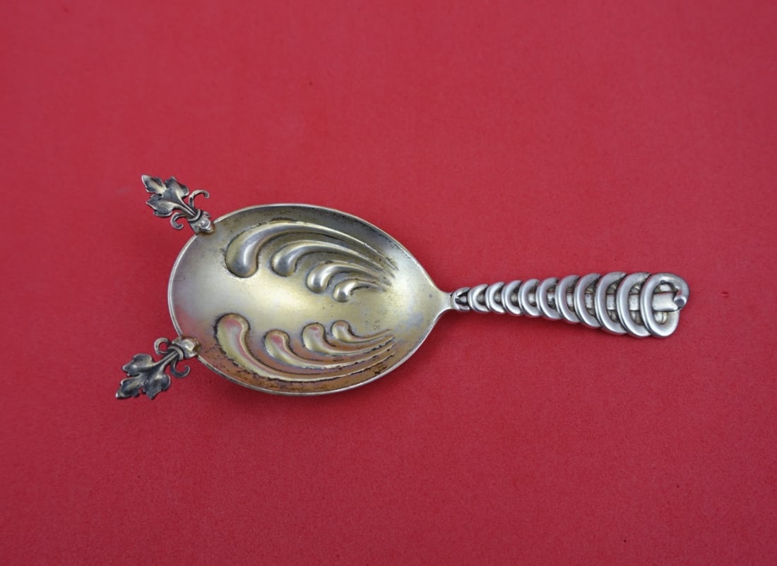 Shiebler Sterling Silver Brandy Warmer Spoon Gold Wash Loop Handle 4.5 Inch (1 of 2)